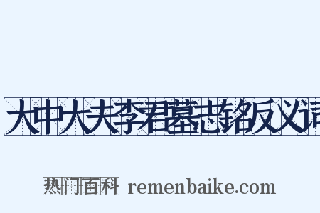 大中大夫李君墓志铭反义词是什么意思的图片